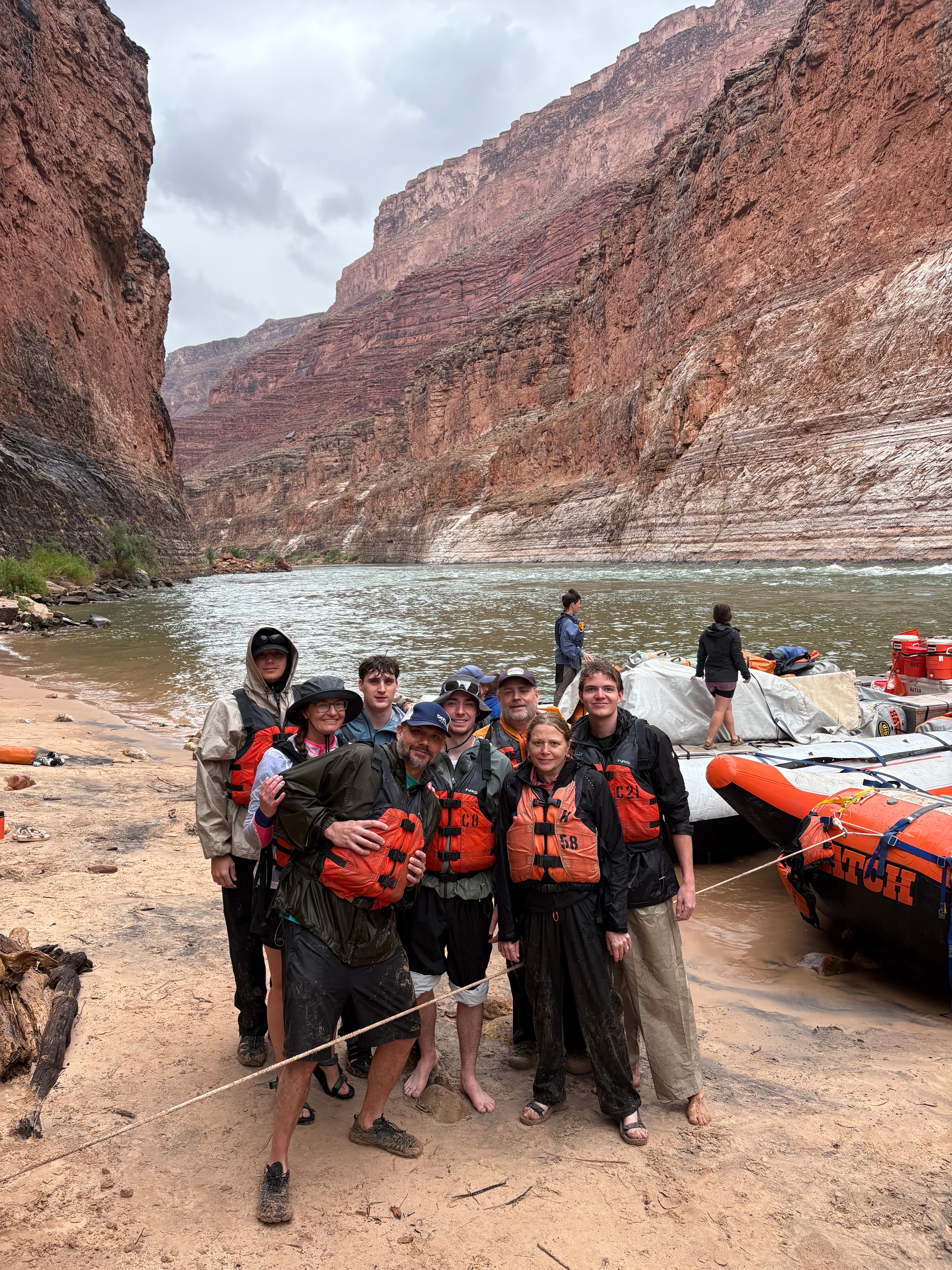 Ford CCO Mark Truby poses with his family during a Grand Canyon rafting trip.